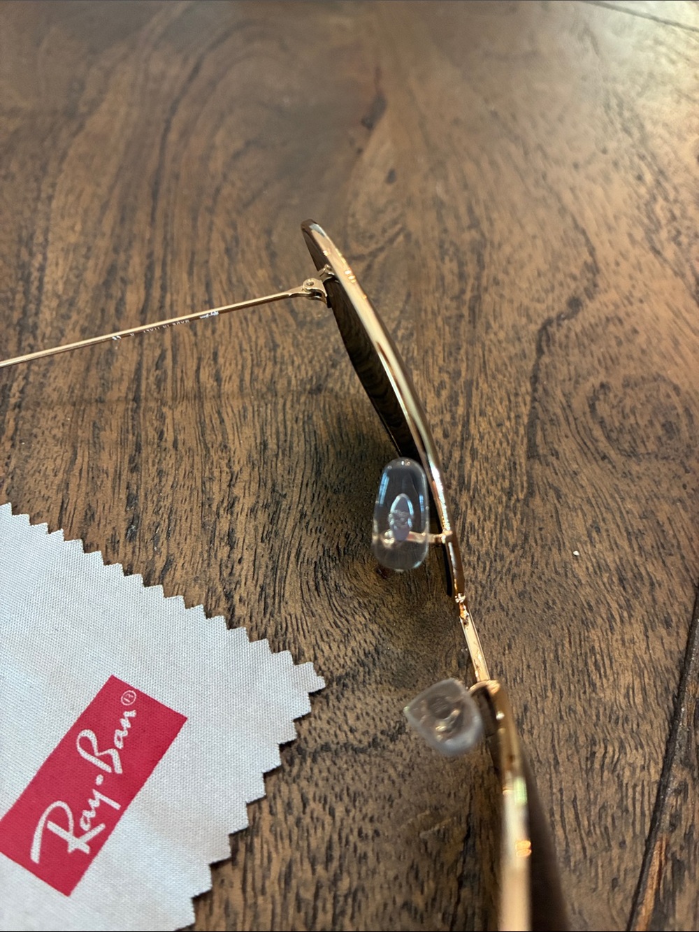 Ray-Ban Gold Aviator Sunglasses with Black Lenses - Picture 7 of 7